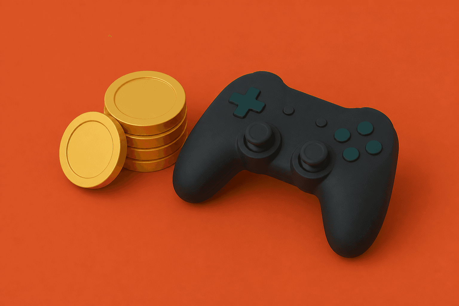 Game coins and a controller