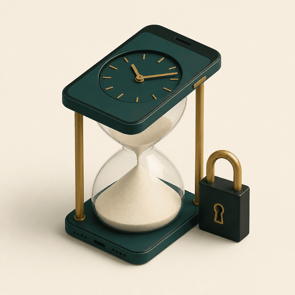 Phone and an hourglass